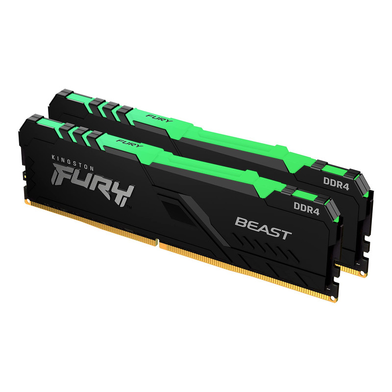 رم کامپیوتر DDR4 دو کاناله 3200 مگاهرتز CL16 کینگستون مدل FURY Beast ظرفیت 64 گیگابایت