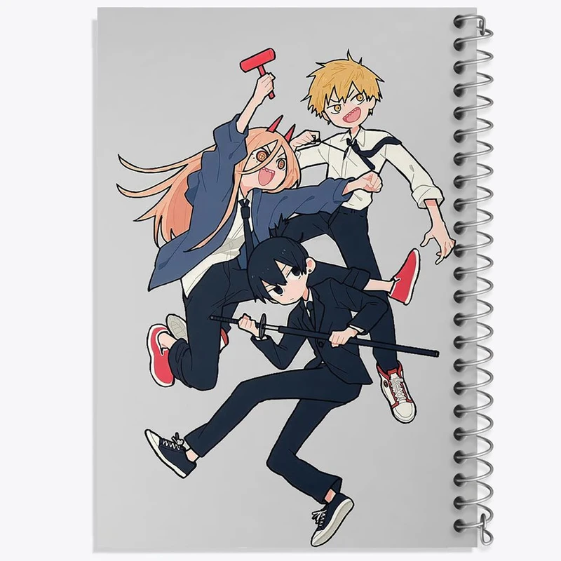 دفتر نقاشی 50 برگ خندالو مدل انیمه مرد اره ای Chainsaw Man کد 17981