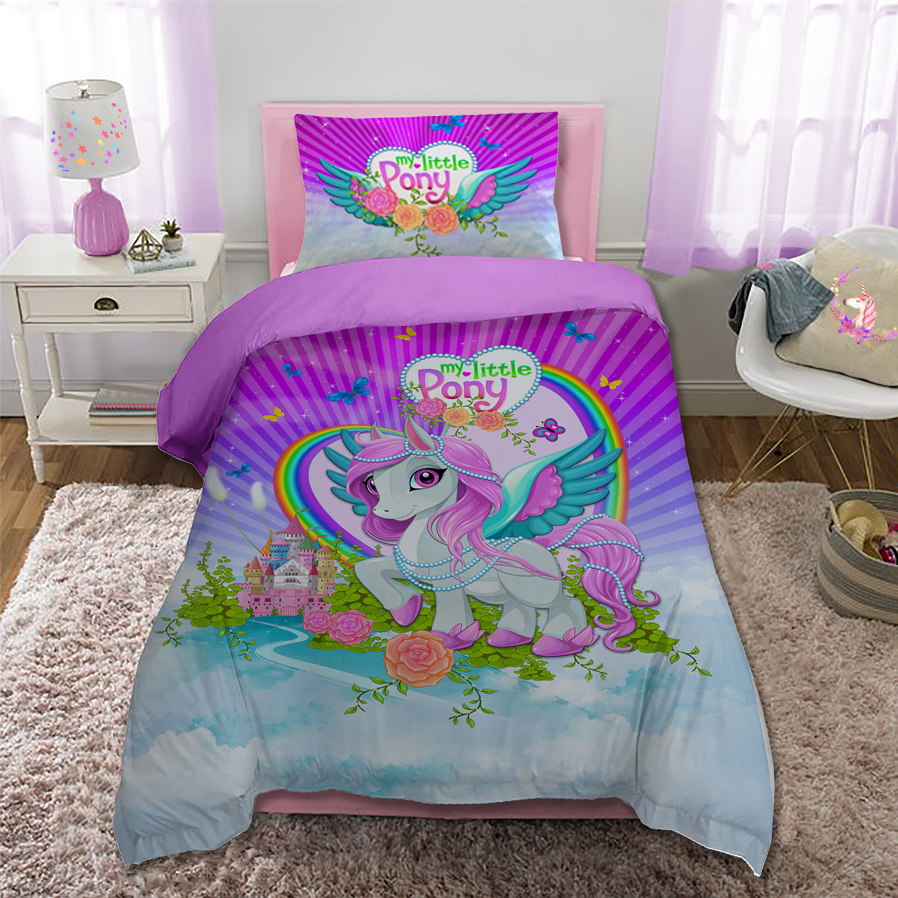 سرویس خواب راشا مدل Pony یک نفره 3 تکه