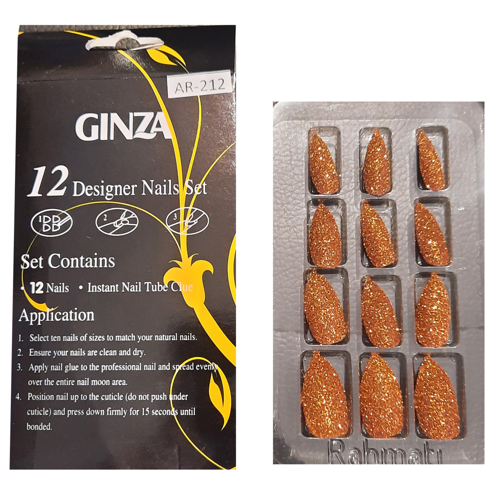 ناخن مصنوعی گینزا مدل 212 بسته 12 عددی