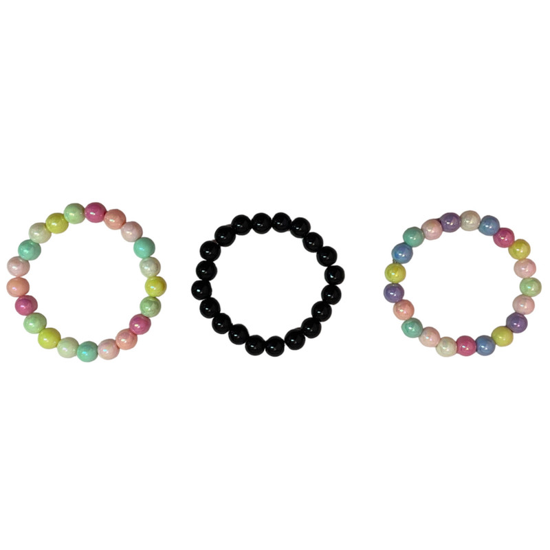 دستبند دخترانه مدل رنگین کمانیها مجموعه 3 عددی