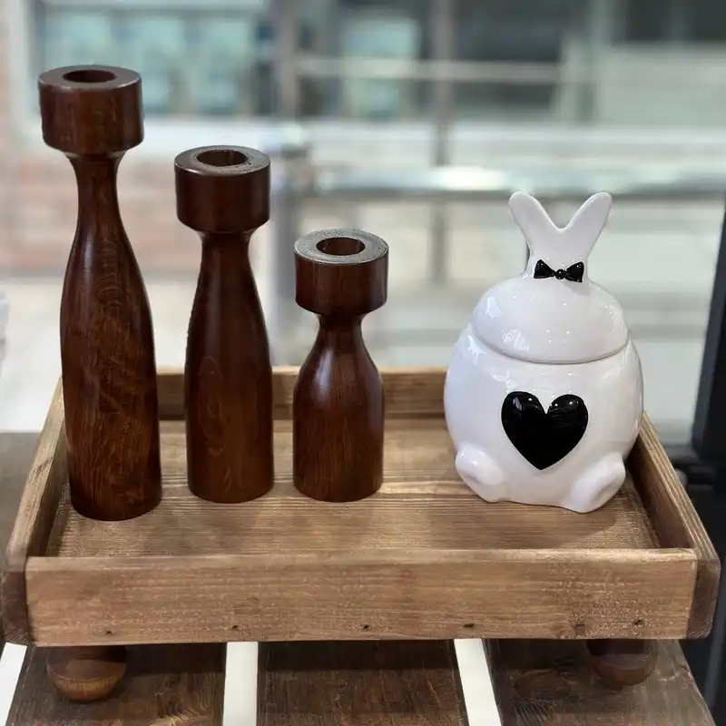 جا شمعی چوبی کد 10 مجموعه 3 عددی