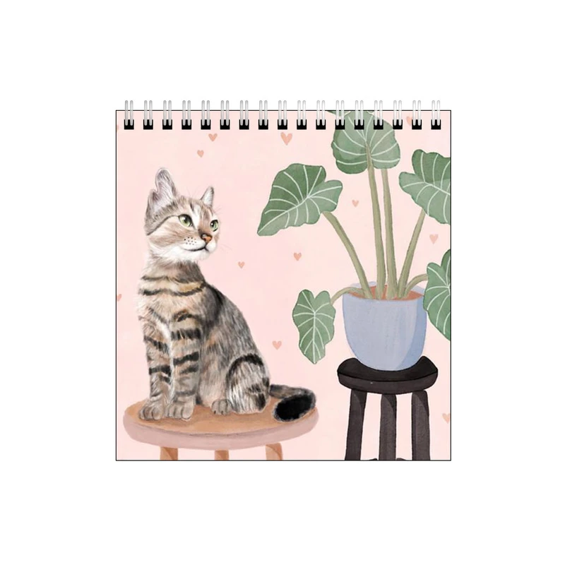 دفتر طراحی طرح گربه و گلدان کد 6709536