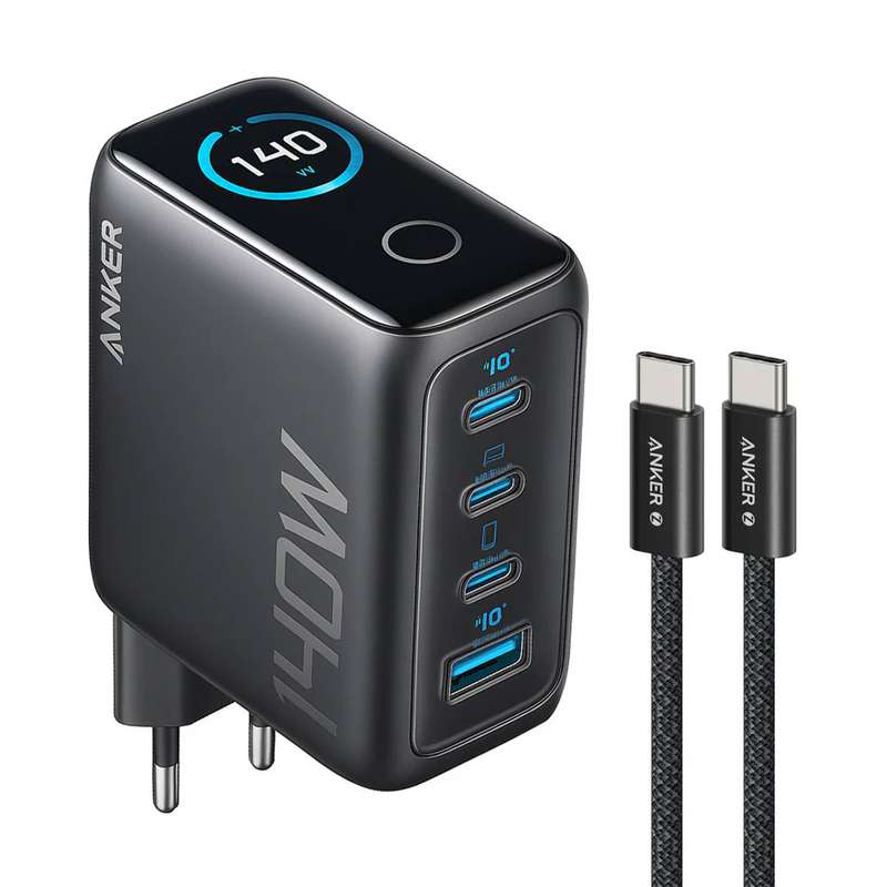 شارژر دیواری 140 وات انکر مدل A2697 به همراه کابل USB-C به طول 1.5 متر شارژر دیواری 140 وات انکر مدل A2697 به همراه کابل USB-C به طول 1.5 متر