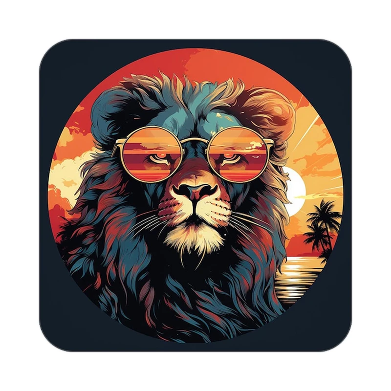 زیر لیوانی کاکتی طرح شیر مدل mp23332