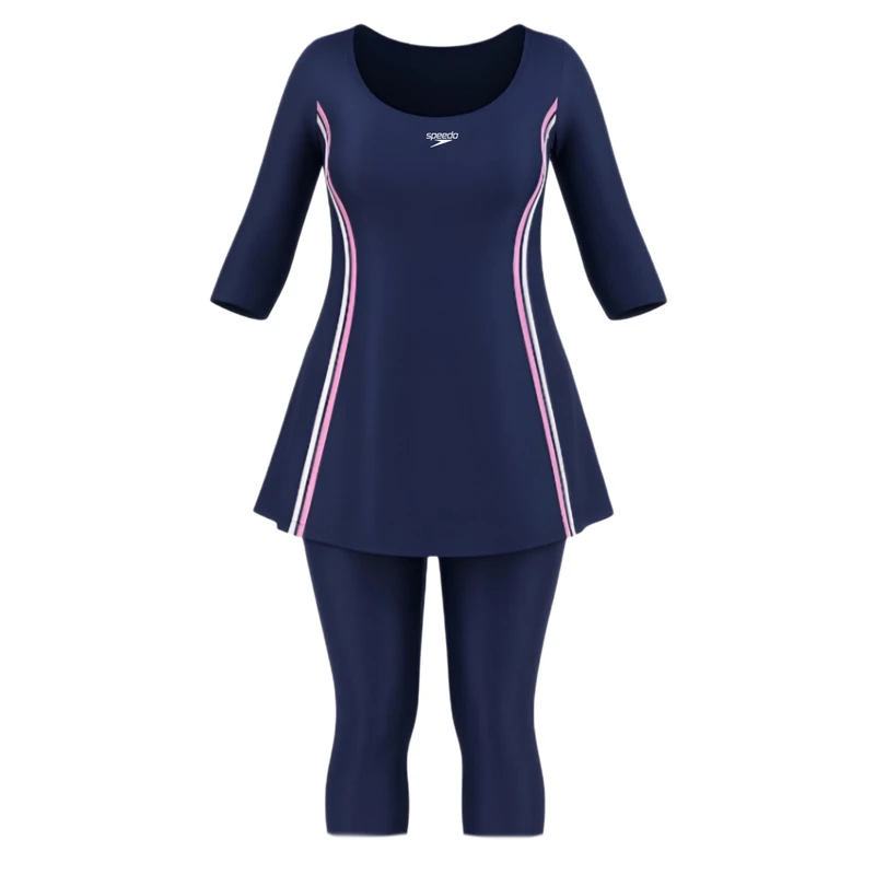 مایو پوشیده زنانه مدل نیمه پوشیده ساده دو نوار کد 1