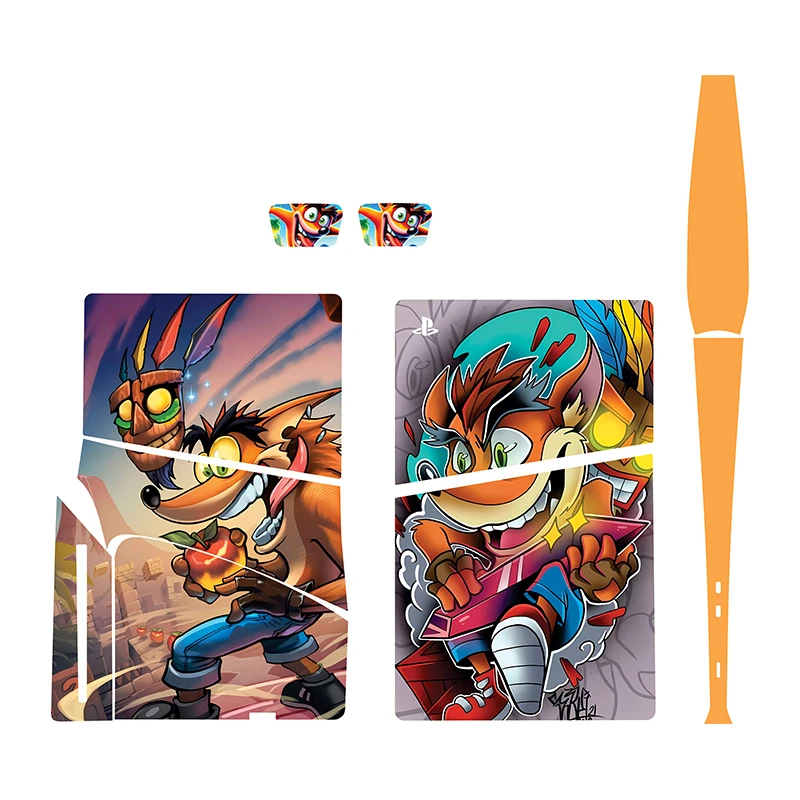 برچسب کنسول بازی پلی استیشن5 اسلیم دیسک خور توییجین وموییجین مدلcrash 03 مجموعه7 عددی