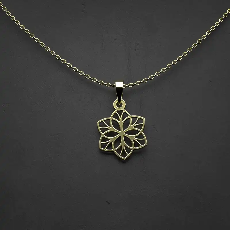 گردنبند طلا 18 عیار زنانه مدوپد مدل گل کد II2-1-1124