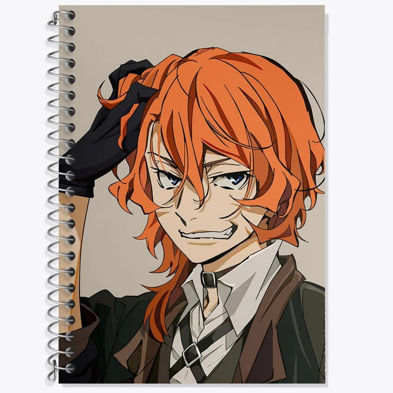 دفتر زبان 50 برگ خندالو مدل دو خط طرح ناکاهارا چویا انیمه سگ های ولگرد بانگو کد 11783