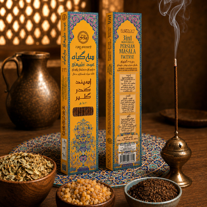 عود رازبو مدل سه گیاه اسپند کندر گلپر