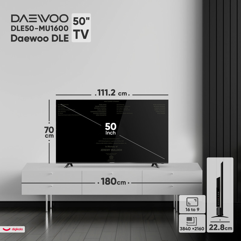 تلویزیون ال ای دی دوو مدل DLE-50MU1600 سایز 50 اینچ
