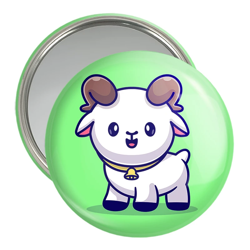 آینه جیبی خندالو مدل حیوانات بامزه بز کد 25422