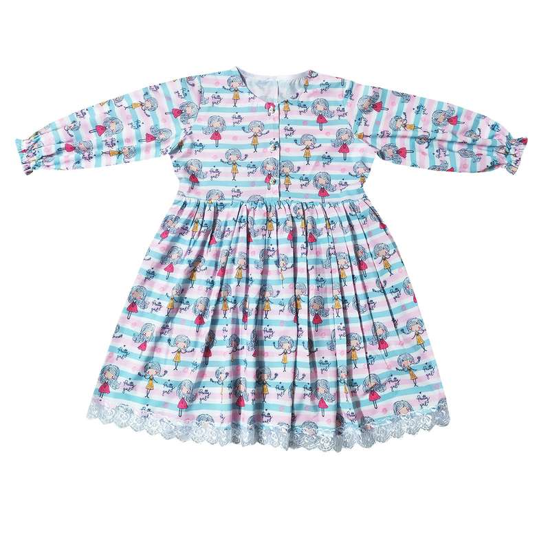 پیراهن دخترانه مدل عروسکی طرح دختر