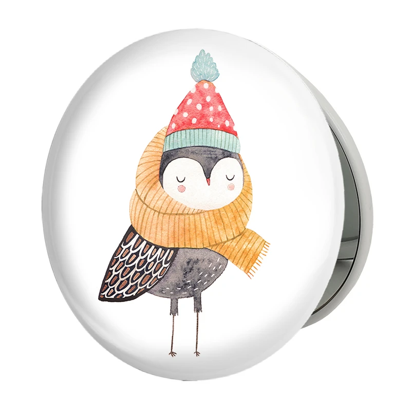 آینه جیبی خندالو طرح جغد مدل تاشو کد 5086 