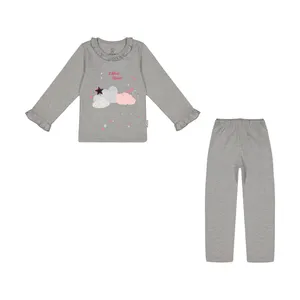 ست تی شرت آستین بلند و شلوار دخترانه آدمک مدل 2171279-93