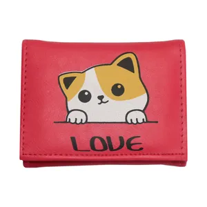کیف پول زنانه مدل عشق گربه کد KZD-0114