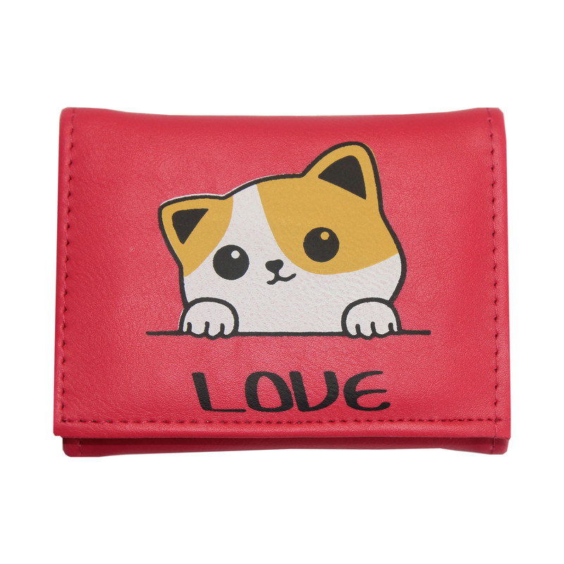 کیف پول زنانه مدل عشق گربه کد KZD-0114