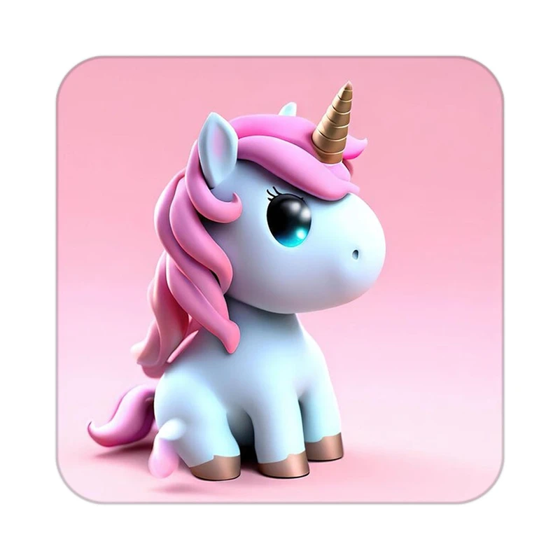 زیر لیوانی کاکتی طرح اسب تک شاخ و یونیکورن مدل mp31779