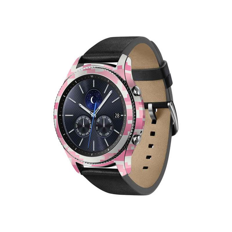 برچسب ماهوت طرح Army-Pink-pixel مناسب برای ساعت هوشمند سامسونگ Galaxy Gear S3 Classic