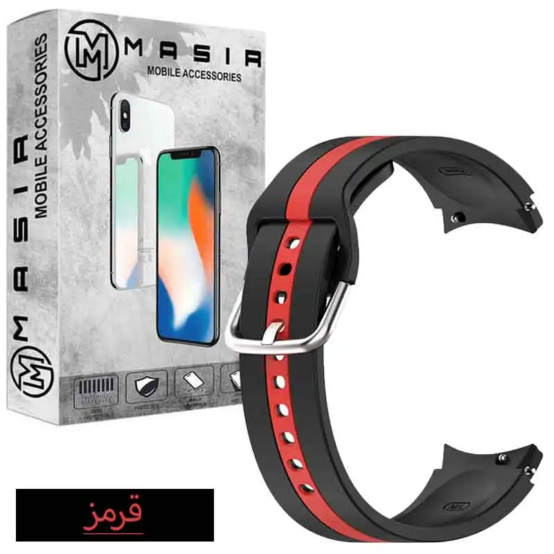 بند مسیر مدل silic dual color مناسب برای ساعت هوشمند سامسونگ Galaxy Watch Active 5 40 mm