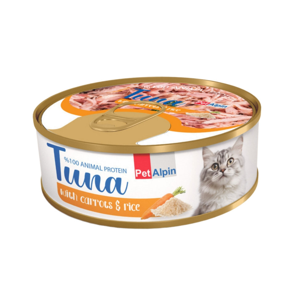 کنسرو گربه پتالپین مدل نچرال طعم مرغ هویج برنج وزن 100 گرم