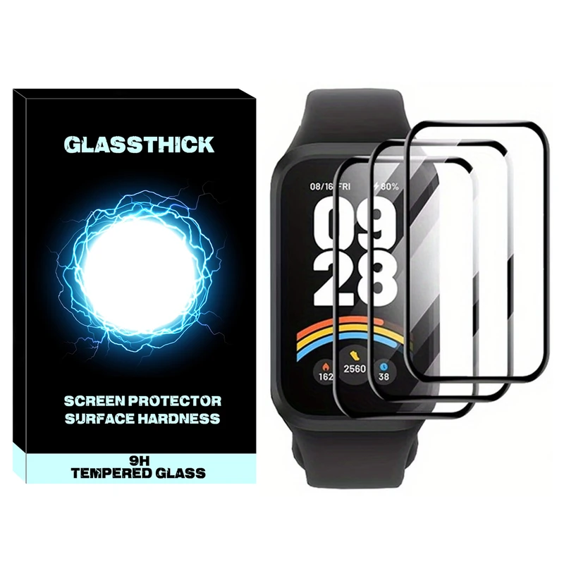 محافظ صفحه نمایش گلستیک مدل Nano Pmma GL مناسب برای ساعت هوشمند شیائومی Smart Band 9 Active بسته سه عددی