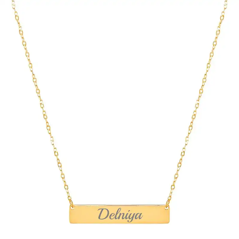 گردنبند طلا 18 عیار زنانه لیردا مدل اسم دلنیا