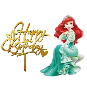 تاپر تزیین کیک مدل پری دریایی زیبا مجموعه 2 عددی