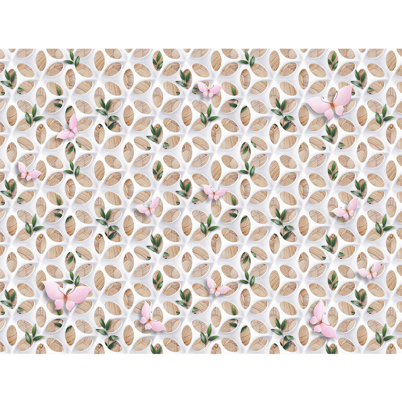 تایل سقفی آسمان مجازی طرح پروانه ها و برگ کد 420 سایز 60x60 سانتی متر مجموعه 8 عددی