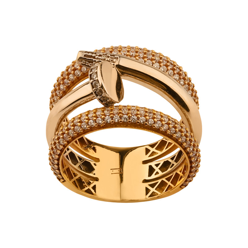 انگشتر طلا 18 عیار زنانه با طرح کارتیه صلاحی گلد مدل 4673 سایز 57