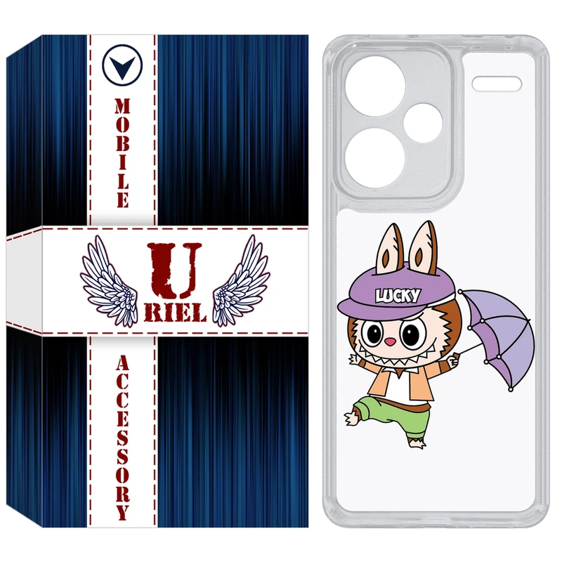 کاور یوریل قاب مدل Clear کد 125 طرح لبوبو Labubu مناسب برای گوشی موبایل شیائومی Redmi Note 13 Pro Plus