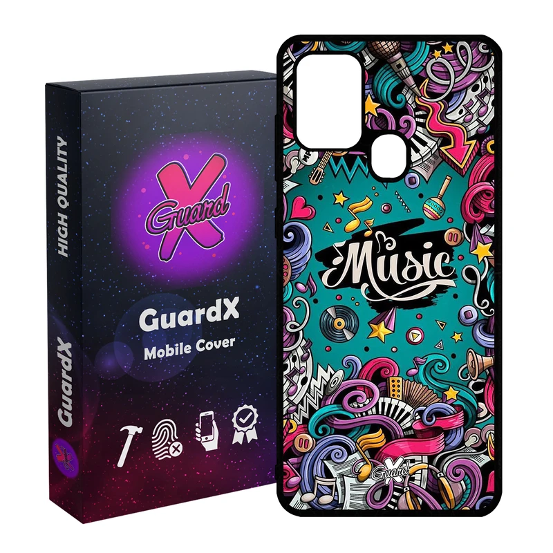 کاور گارد ایکس طرح Music مدل Glass10025 مناسب برای گوشی موبایل سامسونگ Galaxy A21s