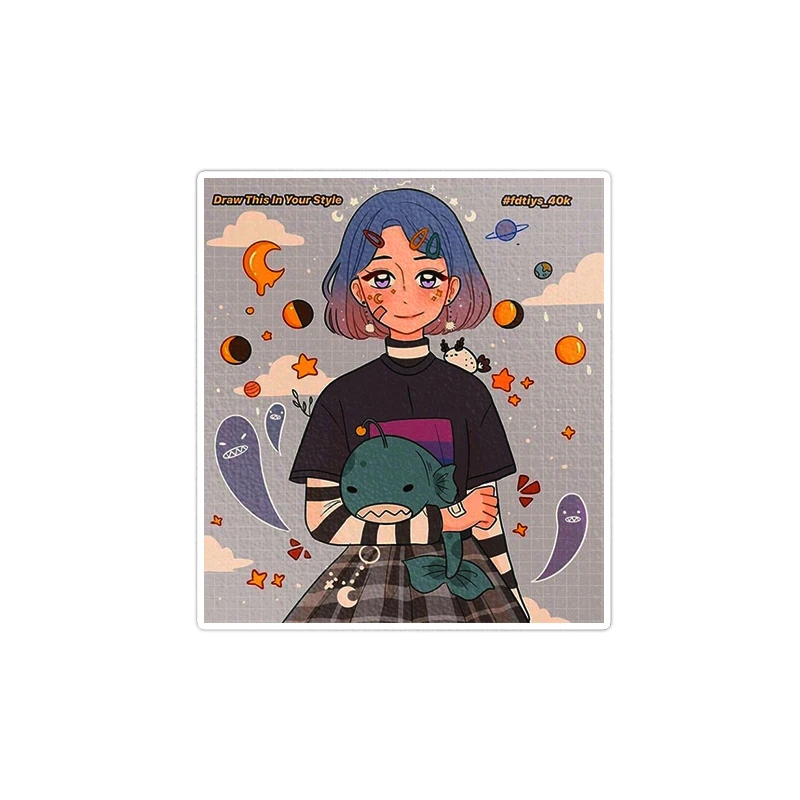   استیکر لپ تاپ ماسا دیزاین طرح GIRL مدل STKA0027
