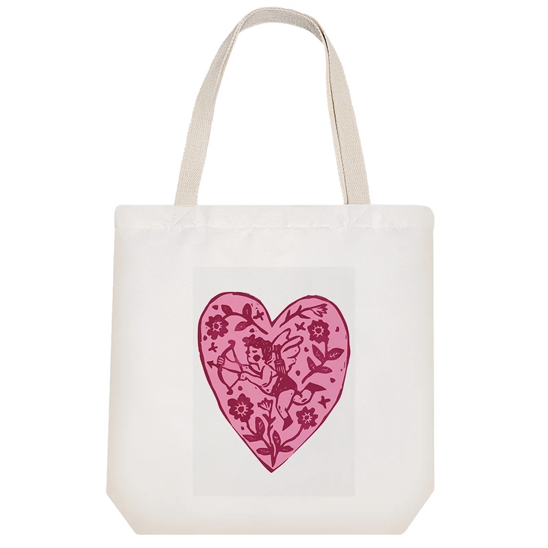 ساک خرید خندالو مدل قلب فرشته‌ای قرمز کد 9316