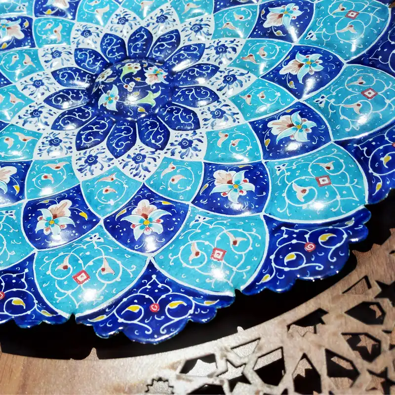 بشقاب میناکاری مدل گل کد 0023