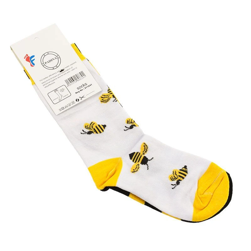 جوراب ساق بلند زنانه مدل راه راه طرح زنبور