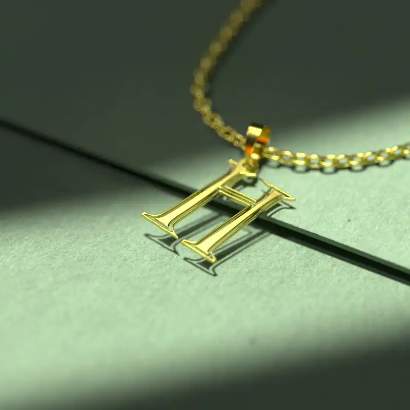 گردنبند طلا 18 عیار زنانه مدوپد مدل حرف H کد H3-1-1450