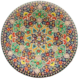 بشقاب میناکاری سفالی زمانیان کد ZMN30014