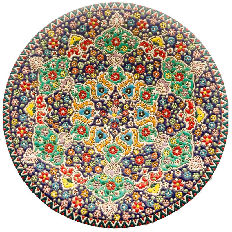 بشقاب میناکاری سفالی زمانیان کد ZMN30014