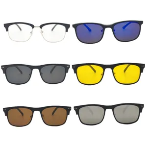 فریم عینک طبی کلاب مستر مدل TR2275A مناسب برای انواع فرم صورت به همراه کاور آفتابی مجموعه 6 عددی