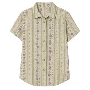 شومیز آستین کوتاه یقه برگردان زنانه کد 28167