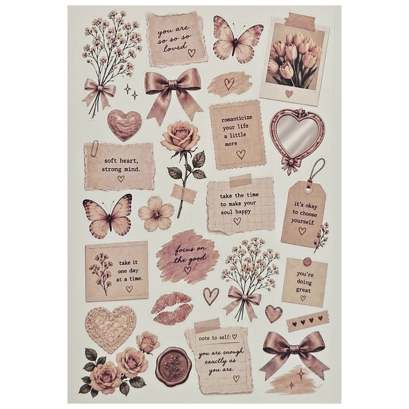 برچسب طرح برش خورده بولت ژورنال مدل Romantic A5