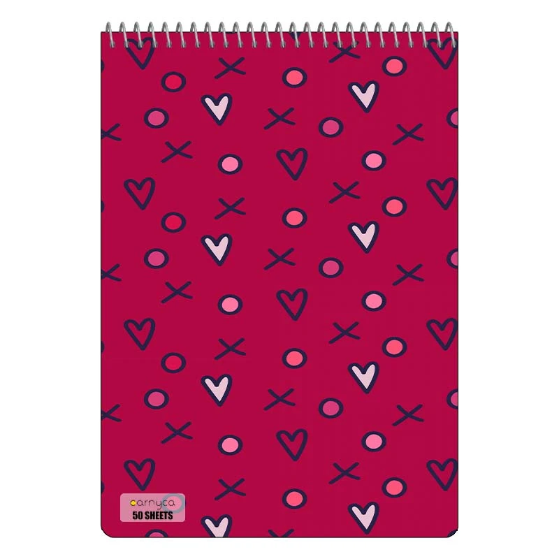 دفتر نقاشی 50 برگ سیمی کارنیکا طرح پترن عشق Love Pattern کد 97218