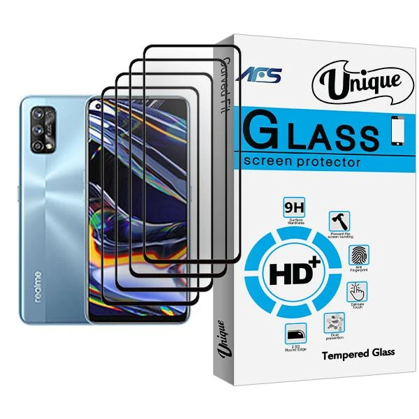 محافظ صفحه نمایش ای اف اس مدل Unique Glass MIX004 مناسب برای گوشی موبایل ریلمی 7 Pro بسته چهار عددی