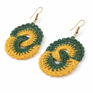 گوشواره بافت زنانه مدل دوپیچ