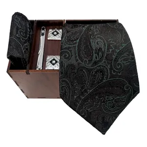 ست کراوات و دستمال جیب و دکمه سردست و گیره کراوات مردانه مدل 594A