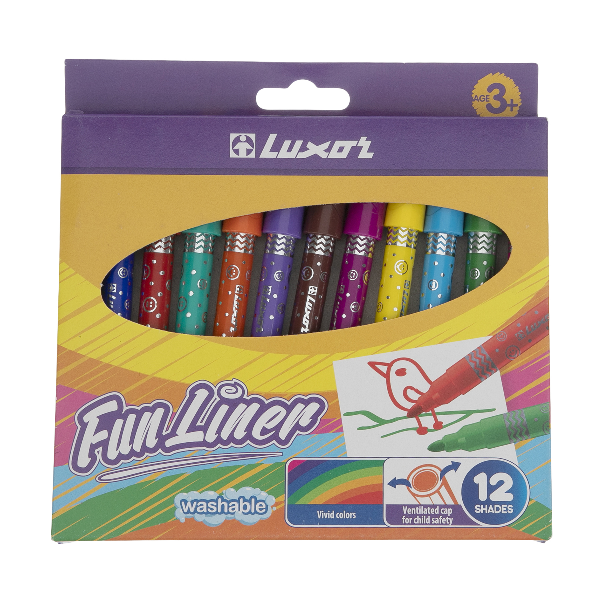 ماژیک 12 رنگ لاکسر مدل funliner کد 6107