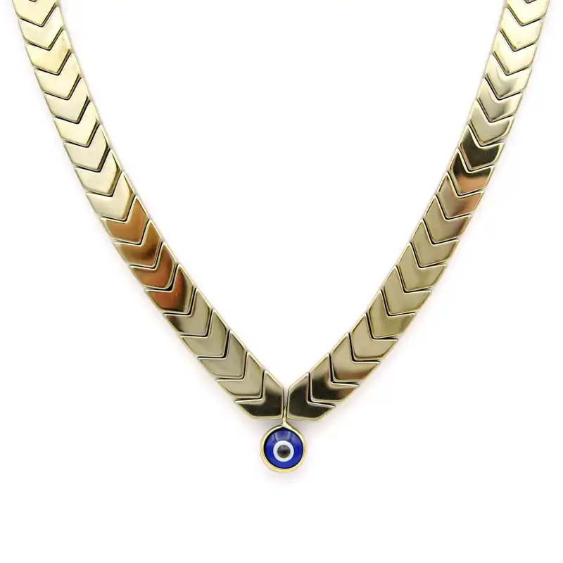 گردنبند طلا 18 عیار زنانه مانچو مدل چشم نظر کد sfg656