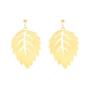 گوشواره طلا 18 عیار زنانه آمانژ مدل برگ کد D10193