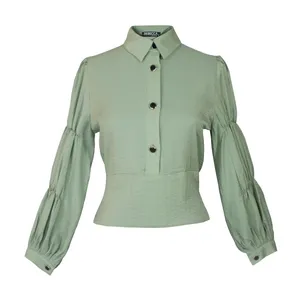 بلوز آستین بلند زنانه ربکا مدل بارانا کد 4006 رنگ سبز